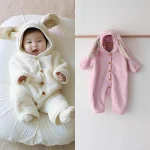 [66-90cm] ウサギデザインボア オールインワン - Image 7