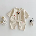 [66-90cm]オールインワン 犬柄 可愛い 着心地良い ベビー服