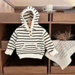 [66-100cm] フーディ ニット プルオーバー - Image 6