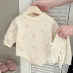 [66-90cm] フラワー ロンパース - Image 6