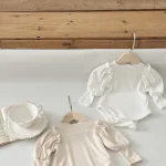 [66-90cm] パフスリーブノーカラー ロンパース    LB5493 - Image 7