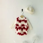 [66-90cm] 花模様 ロンパース - Image 4