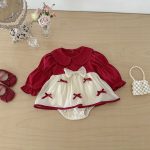 [66-90cm]ロンパース 蝶結び レッド 可愛い おしゃれ 定番 - Image 13