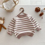 [80-130cm] ボーダー クールネック トップス - Image 8