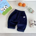 [80-120cm] シンプルコーデュロイ パンツ - Image 3