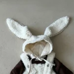 [66-90cm] ウサギ デザイン ボア サロペット - Image 6