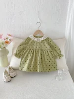 [73-110cm]ワンピースレース襟 ドットリボン おしゃれ - Image 8