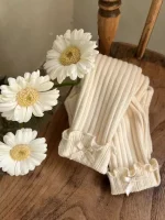 [66-100cm]リボン リブ レギンス - Image 6