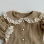 [73-120cm] 丸襟レース シャツ