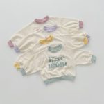 [80-130cm]セットアップ 笑顔柄 英字プリント 二点セット - Image 4