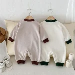 [66-100cm] 熊柄ワッフル オールインワン - Image 10