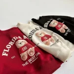 [80-130cm] クマ 英字 プルオーバー トレーナー - Image 3