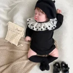 [66-90cm] フラワー襟 ロンパース - Image 16