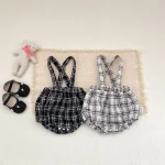 [66-100cm]ロンパース チェック柄 サロペット 可愛い ディリー