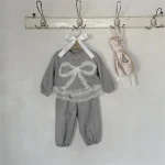 [73-100cm]トップス or パンツ or セットアップ リボン ルーズ 着心地良い