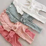 [59-90cm] ヘアバンド付き 無地 ロンパース - Image 4