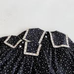 [66-140cm] リボン 小花柄 ロンパース or ワンピース - Image 2