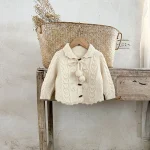 [73-110cm]花編み ニット カーディガン - Image 10