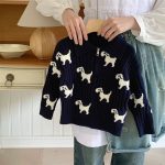 [90-140cm] 犬柄 快適 ニット セーター - Image 9