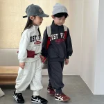 [80-130cm] 英字 ハーフジッパー セットアップ - Image 8