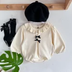 [66-90cm] リボン フリル襟 ロンパース - Image 10