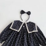 [66-140cm] リボン 小花柄 ロンパース or ワンピース - Image 14