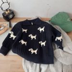 [90-140cm] 犬柄 快適 ニット セーター - Image 11