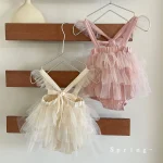 [73-90cm]ロンパース ワンピース風 チュール 可愛い - Image 7