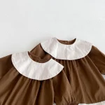 [66-100cm] 丸襟 ワンピース  or ロンパース - Image 5