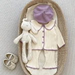 [73-110cm] 丸襟リブ セットアップ - Image 3