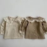 [73-120cm] 丸襟レース シャツ - Image 5