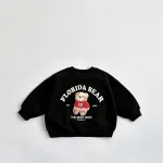 [80-130cm] クマ 英字 プルオーバー トレーナー - Image 7