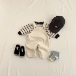 [66-90cm]韓国風 ポケット付き サロペット - Image 7