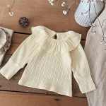 [73-100cm] フリル丸襟 シャツ - Image 5