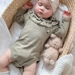 [66-90cm] フリル襟 ロンパース - Image 7