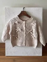 [73-100cm]リボン カーディガン - Image 5