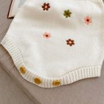 [66-90cm]サロペットorカーディガン ニット クリーム フラワー ベビー服 - Image 13
