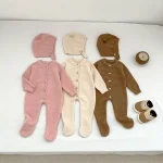 [66-90cm] 熊デザイン ボンネット オールインワン - Image 8