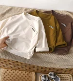 [80-150cm]Tシャツ ポケット付き ルーズ 着心地良い 長袖 トップス - Image 9