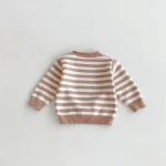 [80-130cm] ボーダー クールネック トップス - Image 2