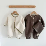 [66-100cm] 韓国風 柔らかピュアカラー ロンパース - Image 9