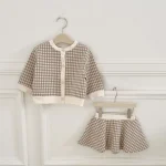 [73-100cm]チェック柄帽子+ トップス + スカート セットアップ /帽子単品 - Image 3