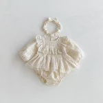 [66-90cm] レース フリル ロンパース - Image 16