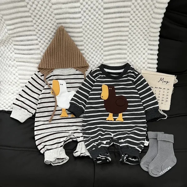 [66-100cm] アヒル柄 オールインワン