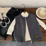 [80-150cm]シンプル ナチュラル ニット ベスト - Image 6