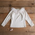 [90-150cm]インナーシャツ チュール フリル襟 トップス - Image 9