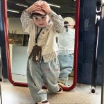 [90-140cm]レイヤード プリント チェック柄 トップス/デニムパンツ - Image 2