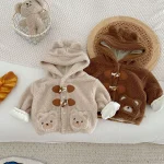 [73-120cm] 熊柄 ボア アウター - Image 5