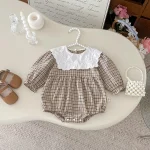 [66-130cm] スクエア襟 ワンピース or  ロンパース - Image 3