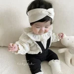 [66-100cm] サロペット ORフリル カーディガン